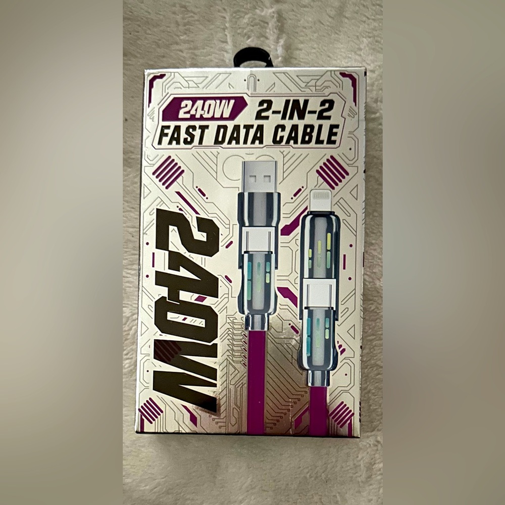 240W Fast Data Cable - blue or orange